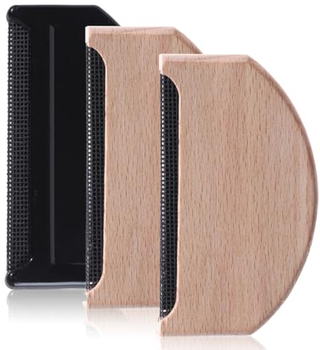 3 Pezzi Pettini In Cashmere Levapelucchi Portatile Fuzz Rasoio Spazzola di Legno Levapelucchi Manuale per Caduta dei Peli di Animali Domestici