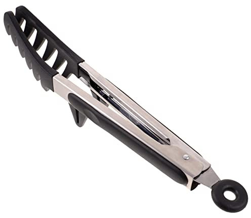 Operitacx Pasta Tongs, Stainless Steel Spaghetti Tongs, Multi-Function Kitchen Cooking Food Salad BBQ Metal Toast for Air Fryer Kitchen Cooking