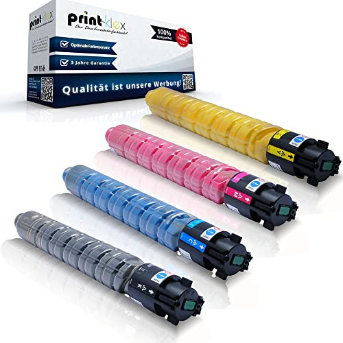 4X Print-Klex Tonerkartuschen kompatibel mit Ricoh Aficio MP C 300 MP C 300 ht MP C 300 hw MP C 300 sr 842038 842039 842040 842041 Schwarz Blau Rot Gelb - Office Print Serie