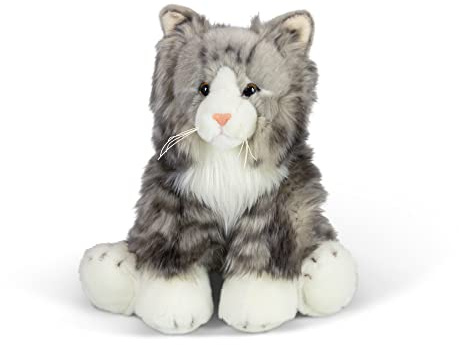Animigos Tobar World of Nature Grey Fluffy CAT Plush Toy