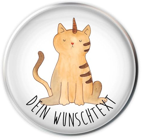 Mr. & Mrs. Panda Waschbeckenstöpsel selbst gestalten Einhorn Katze - Personalisierte Geschenke, Regenbogen, Personalisierter Abflussstöpsel, Mieze, mit Namen, individuell gestaltbar, Glitzer, Unicorn