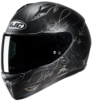 HJC C10 Epic Full Face Motorcycle Helmet Motorbike Scooter ACU Gold Crash Lid Black/Gold