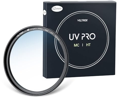 VILTROX 52MM UV-Filter MC UV Schutzfilter,UHD-Kameraobjektiv, 18 Mehrschichtige Beschichtungen, Ultraharte Beschichtung, Nano-Beschichtung, Hydrophob, Kratzfest, Ultradünn, für 52mm Kameraobjektiv