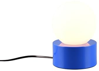 Kugel Tischleuchte BLAU Touch-Funktion, Glasschirm Weiß Ø12cm, Höhe 17cm |
