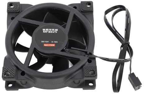 PWM-Gehäuselüfter, überragend Leise, 80-mm-Computergehäuselüfter, mit Vibrationsdämpfung, für PC-Gehäuse (BLACK)