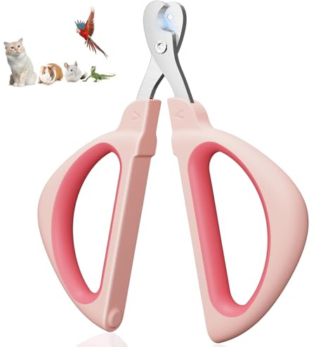 Euqvunn Krallenschere Kaninchen, Professional Krallenschere Katzen mit Positionierloch, Katzenkrallen Schneider für Kätzchen, Kaninchen, Meerschweinchen, Vögel, Welpen, und Kleintiere (Rosa)
