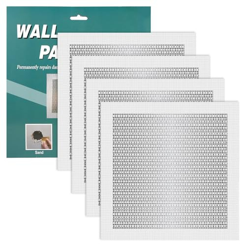4pcs Drywall Patches, 8x8 Inch Self Adhesive Wall Hole Repair Patches Dry Wall Patch Repair Kit Screen Patch Repair Kit for Broken Walls Repairing or Ceiling Filler