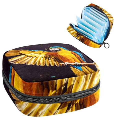 Borsa portaoggetti per assorbenti igienici, sacchetto mestruale per coppette mestruali, organizer per assorbenti femminili, pappagallo uccello