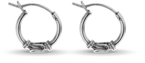 Amazon Essentials Sterling Silver Wave-Detail Creole Hoop Earrings