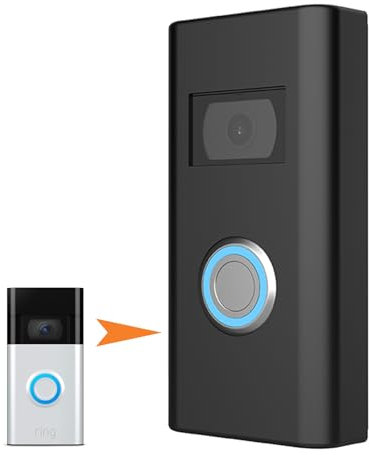 honecumi Silicone Skin Case for Ring Video Doorbell 2nd Gen for Ring Video Doorbell 2nd Gen Protect Cover Weatherproof, UV & Rain Protection, Sleek Black Finish, Easy Install – Camera Not Included