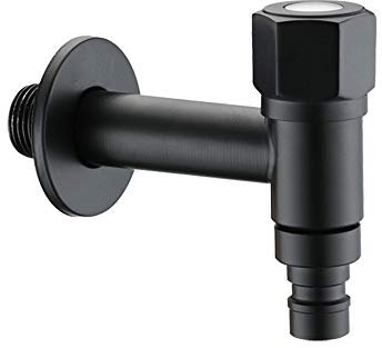 Waschmaschinenarmatur, Wandarmaturen Wand-Kaltwasserhahn aus Edelstahl for Badezimmer, Toilette, schwarze Farbe(7cm)