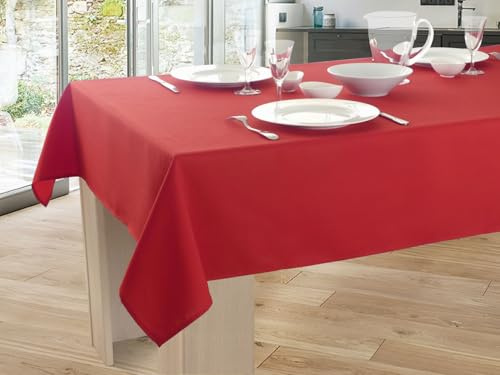 Le linge de Jules Röd fläckbeständig enfärgad bordsduk - rektangel 150 x 300 cm