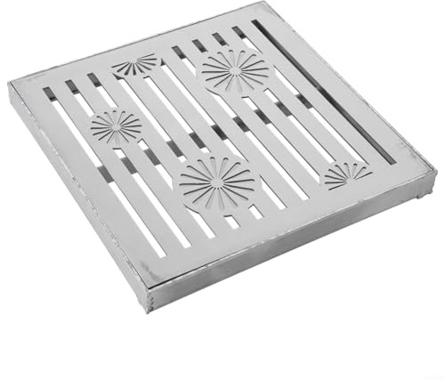 Eawfgtuw Grille de vidange en acier inoxydable pour extérieur, évacuation de l'eau de pluie, grille d'évacuation de jardin, évacuation de sol robuste pour allée, jardin, espace public (200 x 200 x 20