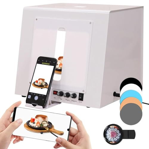 Scatola luminosa portatile per fotografia a LED, tenda fotografica dimmerabile, studio fotografico a 360 ° con 5 sfondi