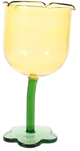 FUNNETOYU Verre à Vin Forme De Fleur Verre à Cocktail Réutilisable Tasse à Boissons