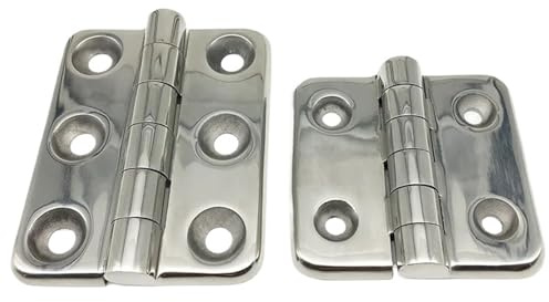 Bisagra industrial grande de acero inoxidable 304 engrosada, de fundición de precisión, 80 x 75 x 6 mm, for puerta resistente, 1 unidad(JL1019-1-brushed stainless steel)