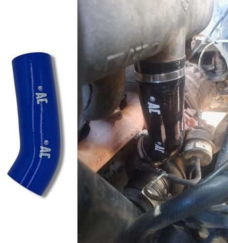 Manguito de silicona 5 capas compatible con Nissan Patrol RD28T 2.8 6 cilindros k260 Y60 (colector a turbo) refuerzo interior en fluorosilicona - hechos a medida. (Azul o negro a elegir) (Azul)
