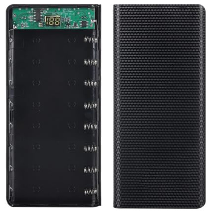 Scatola Power Bank fai-da-te Scatola batteria 8 x 18650 con display digitale LCD Nero - Custodia esterna Power Bank
