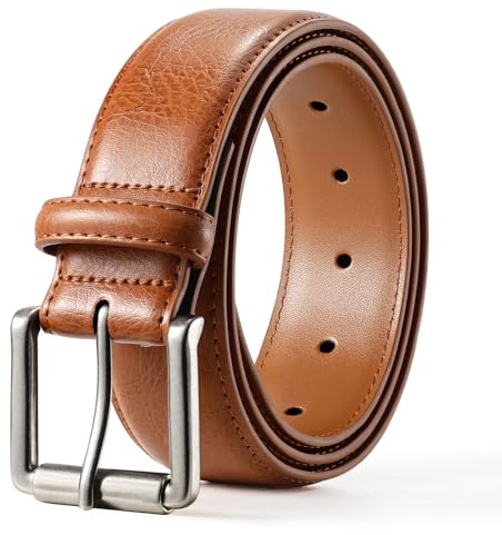 BELTROAD Ledergürtel Herren, Gürtel Herren Split Leather 40mm breit, Männer Gürtel Herrengürtel for Arbeitshose Jeans Geschenke Braun, 130cm