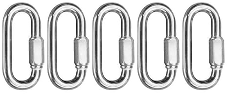 FACAIIO Karabiner Quick Link Strap Connector D-Form Schäkel für Hundeleine Camping Angeln 304 Edelstahl (M5:5*22*07cm)