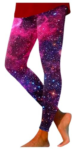 Generisch Legging imprimé galaxie pour femme - Pantalon de fitness confortable et serré pour le yoga, la course et la vie quotidienne