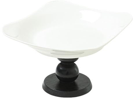 SZLIFE Présentoir à fruits sur pied, coupe décorative, plateau à dessert, corbeille à pour table basse, Noir