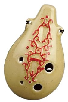 Conjunto Instrumentos Ocarina Instrumento De Práctica Para Principiantes Con Llave Alto C Ocarina Cerámica En Relieve Forma Calabaza 6 Agujeros