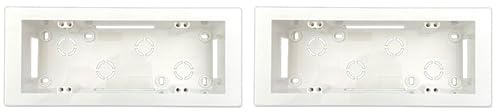 2 Pezzi Scatola Esterna 506/507, Cassetta da Parete Portafrutti 6/7 Moduli, 215 x 90 x 47 mm, IP40, Colore Bianco, Compatibile con Serie Civili