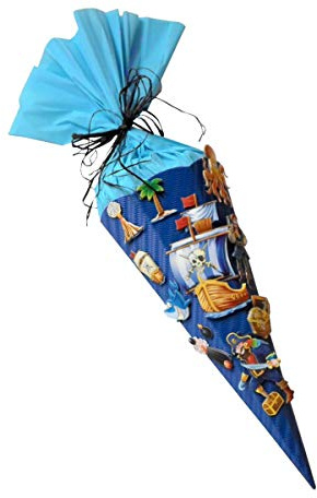Schultüte Bastelset Pirat - Zuckertüte - aus 3D Wellpappe, 68cm hoch, mit XXL 3D Stickern
