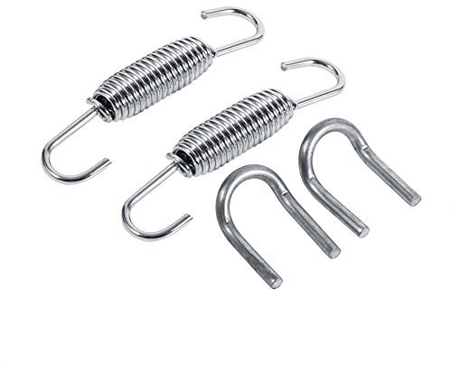 Qiilu 2x Sistema de escape de la motocicleta Muelles de montaje totalmente giratorios Acero inoxidable