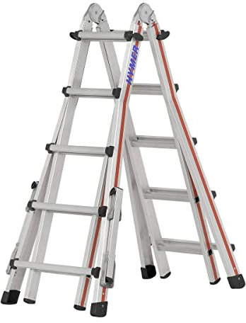 HYMER | Teleskopleiter | SC 40 | mit ausklappbaren Auslegern | 4 x 5 Sprossen