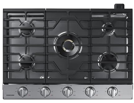 SAMSUNG 30 Built In Smart Gas Cooktop with 22K BTU Dual Power Burner, 5 Burners, Stainless Steel, NA30N7755TS/AA