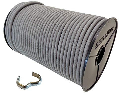 10mm 10m Expanderseil Gummiseil + 10 Seilklemmen mit PE Mantel Gummileine Planenseil Seil Plane in Grau