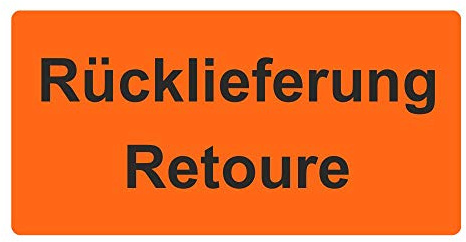 Warnetiketten/Versandaufkleber Rücklieferung Retoure auf Rolle - 100 x 50 mm - 500 Stück