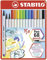 STABILO - Premium-Filzstift mit Pinselspitze für variable Strichstärken - Pen 68 brush - 15er Metalletui - mit 15 verschiedenen Farben