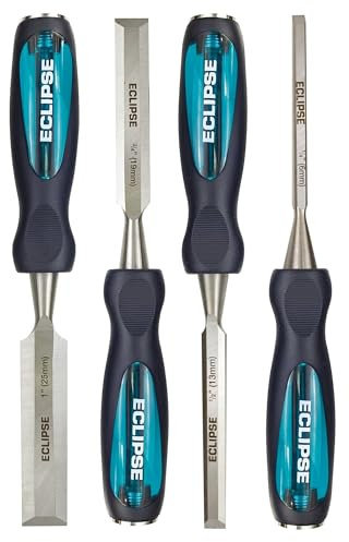 Eclipse Professional Tools TT-BEWC4BCE Set de 4 formones de carpintero con mango pasante (1/4, 1/2, 3/4, 1)