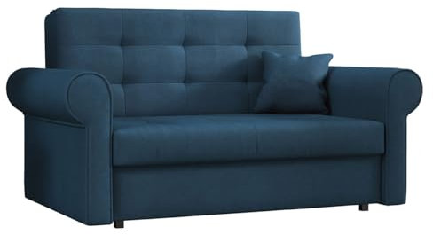 Mirjan24 Schlafsofa Viva Silver II mit Bettkasten, 2 Sitzer Polstersofa mit abgerundete Armlehnen, Sofa mit Schlaffunktion, Sofagarnitur inkl. Kissen, Bettsofa, Wohnlandschaft (Mono 241)