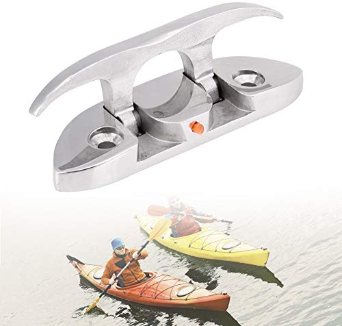 Schlauchboot Klampe edelstahl Griffe für Boote Bootsklampe 316 Edelstahl Cleat Dock Edelstahl Bootsklampe Klapplampe Boat Klapp Klampe Marine Boat Flip Up für Boot, Kajak, Marine(12 cm)