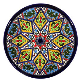 Platos Decorativos para Pared, Pintados a Mano con la técnica de la Cuerda Seca. Cerámica Andaluza. Grabado y Cerámica Española. 17 CM.51709