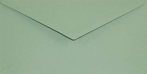 Netuno 100 Umschläge Grün DIN lang 11x22 cm festlich und edel | 120g Keaykolour Matcha Tea · hochwertige grüne Kuverts für Weihnachten, Advent, Nikolaus, Einladungen, Einladungskarten