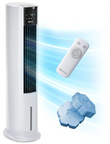 Pro Breeze® 7L 4in1 Evaporative Air Cooler & 42 Portable Tower Fan, 3 Fan Speeds, Remote Control, Automatic Oscillation, 10 Hour Timer and Sleep, Natural and Humidification Mode for Home and Office