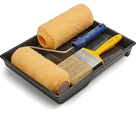 Hamilton 3561329-90 Mauerwerk-Bürstenwalzen-Set, Blau/Gelb, 22,9 cm