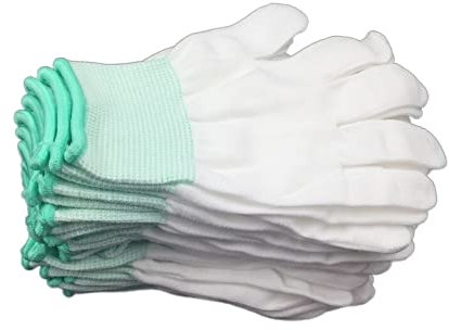 BANGHA Gartenhandschuhe 6 Paar Gartenhandschuhe Weiße Handschuhe Baumwolle Gartenarbeit Handschuhe BAU Holzbearbeitung Handhandschuhe Haushalt Arbeitshandschuhe (Size : 6pairs)