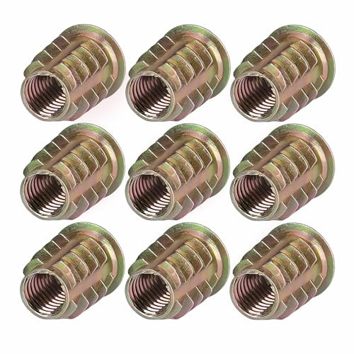 Lot de 70 écrous filetés M8 x 18 mm - Encastrement hexagonal en bois fileté - Inserts en bois filetés - Connecteur de fixation à vis hexagonale pour meubles en bois