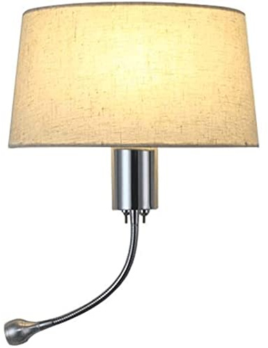 Luces de Pared Lámpara de Pared de Tela para Interior, Aplique Moderno para cabecera, luminaria Murale con lámpara de Lectura, Luces de Pared Led Decorativas para Hotel y hogar Sala de Lectura