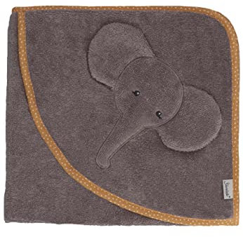 Sterntaler Baby Unisex Badetuch Baby GOTS Motiv-Kapuzenbadetuch Elefant 80x80cm - Badetuch Baby, Babyhandtuch