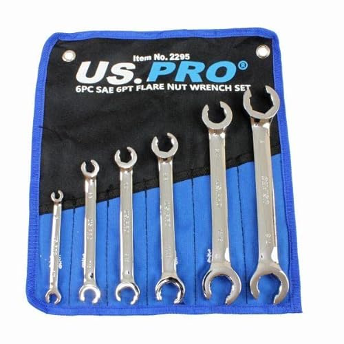 US PRO Tools 6pc SAE Imperial 6pt Flare Nut Spanners Wrench Set Brake Pipe 2295