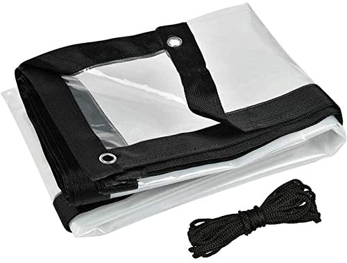 YWBXSHKD Lona Transparente Impermeable 2x4m, Lona De PláStico Transparente, Toldo Lona Impermeable Patio Transparente, Toldo Transparente Terraza Lona PVC por Metros Transparente