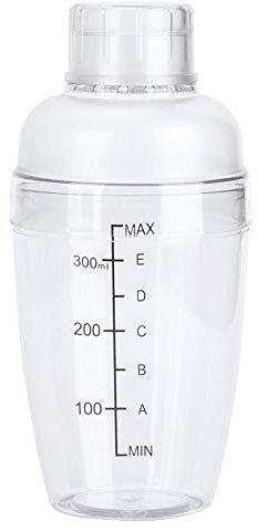 Shaker per Cocktail, Kit Shaker per Cocktail in Resina con Misurino a Barra Trasparente, Shaker per Latte, Tazza Graduata di Grande capacità per Accessori per Utensili da Bar (350 ml)