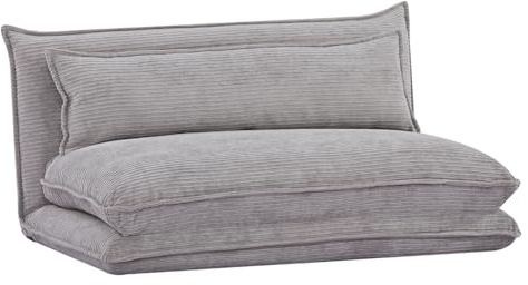 EVERGREENWEB - Zweisitzer-Futon-Schlafsofa - (Grau, 2 Sitze)